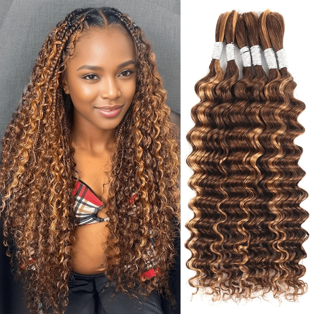 Water Wave Bulk Human Hair For Braiding - Mensenhaar voor vlechten 18 inch 2