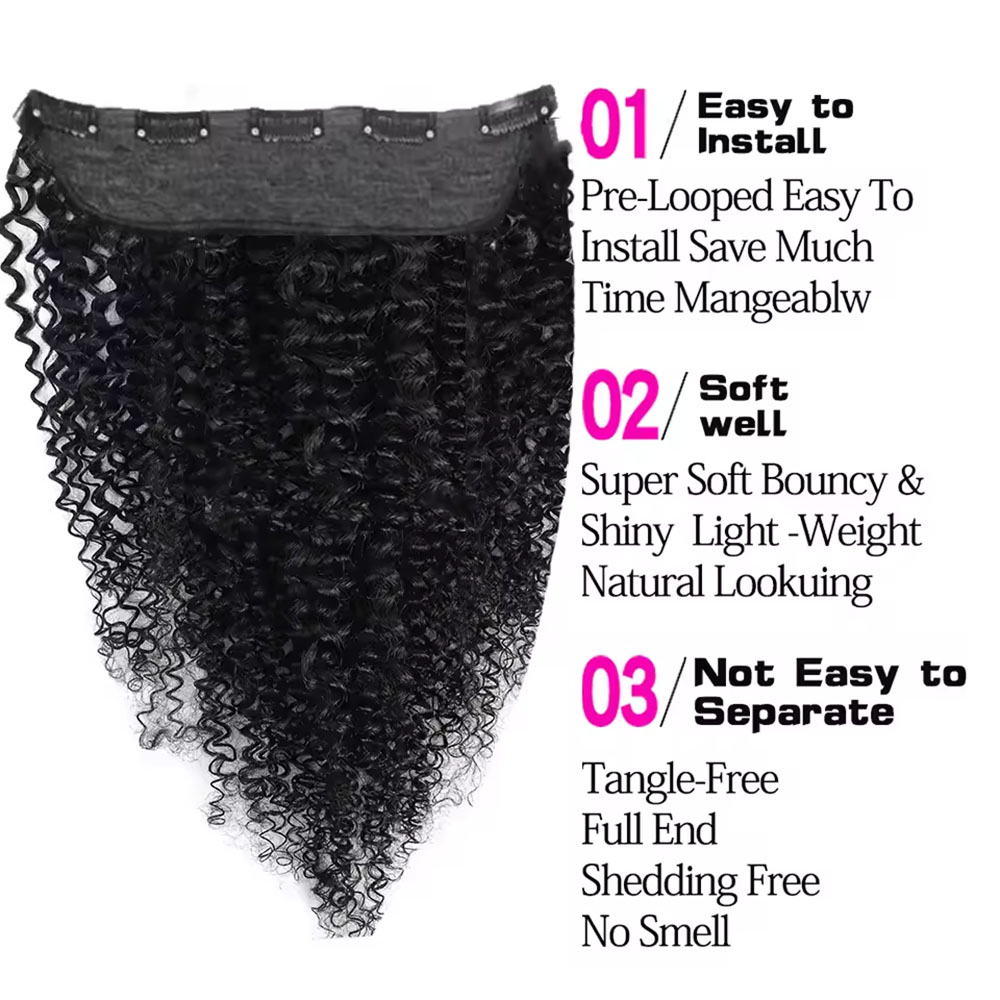 1 stuks clips in één stuk haar - Seamless Clip In Hair Extensions Human Hair recensie en prijs