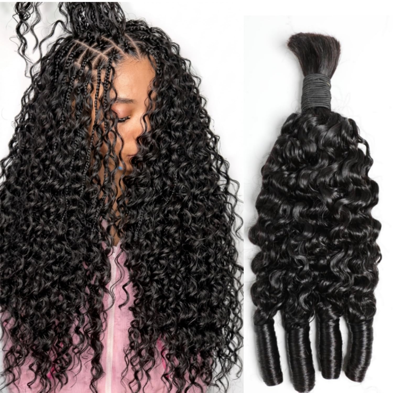 Menselijk vlechthaar voor boho - Water Wave Bulk Human Hair For Braiding recensie en prijs