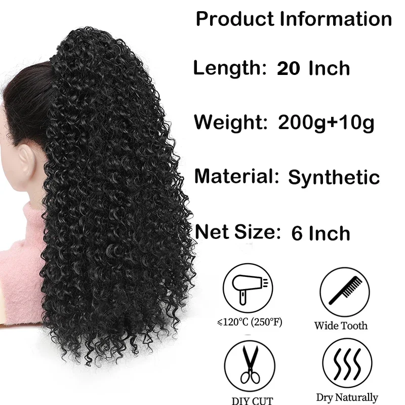 Lange kinky krullende paardens - Drawstring Afro Curly Puff Ponytail recensie en prijs