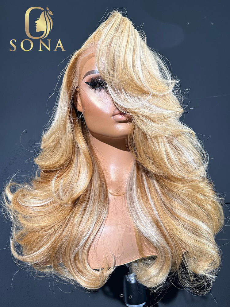 613 #   27 #   Highlights HD k - 613 Blonde Body Wave Lace Front Wig recensie en prijs