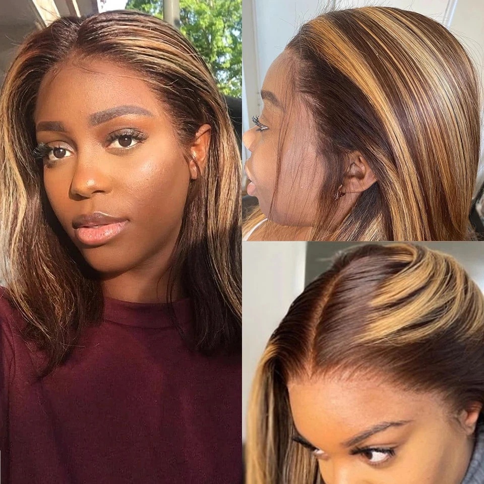 Highlights P4/27 Rechte Bobpru - Pre Parted 13X4 Lace Front Bob Wig recensie en prijs