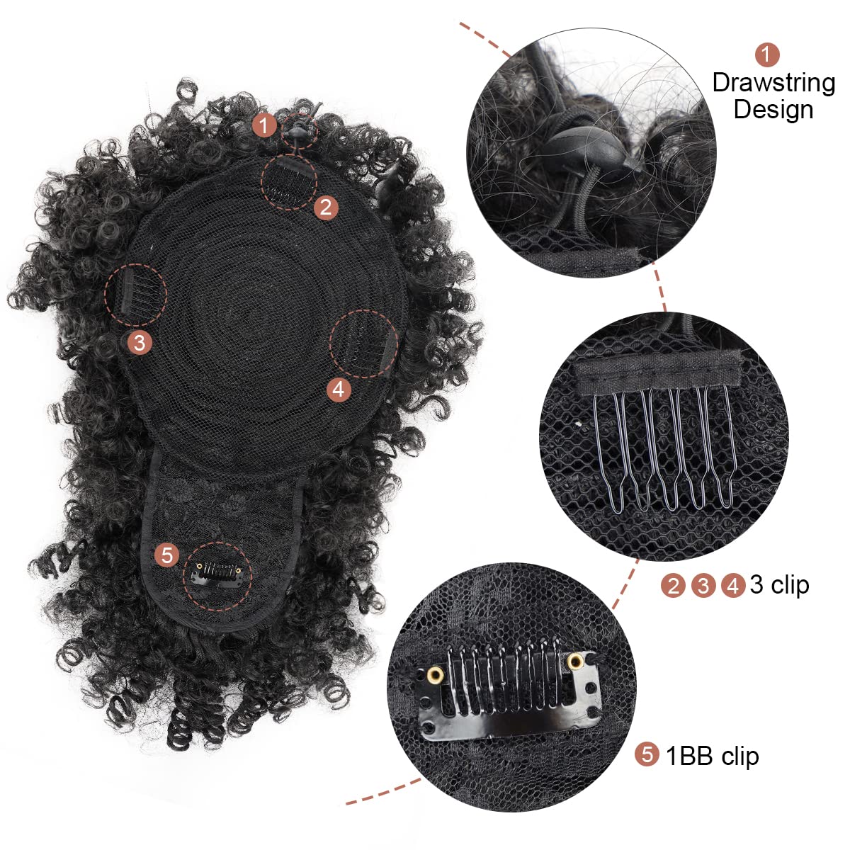 Afro Puff Synthetische Trekkoo - Drawstring Afro Curly Puff Ponytail recensie en prijs