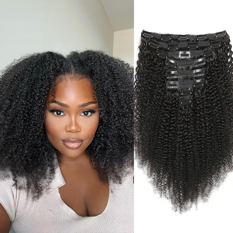 Afro-clip-in extensions van ec - Seamless Clip In Hair Extensions Human Hair recensie en prijs