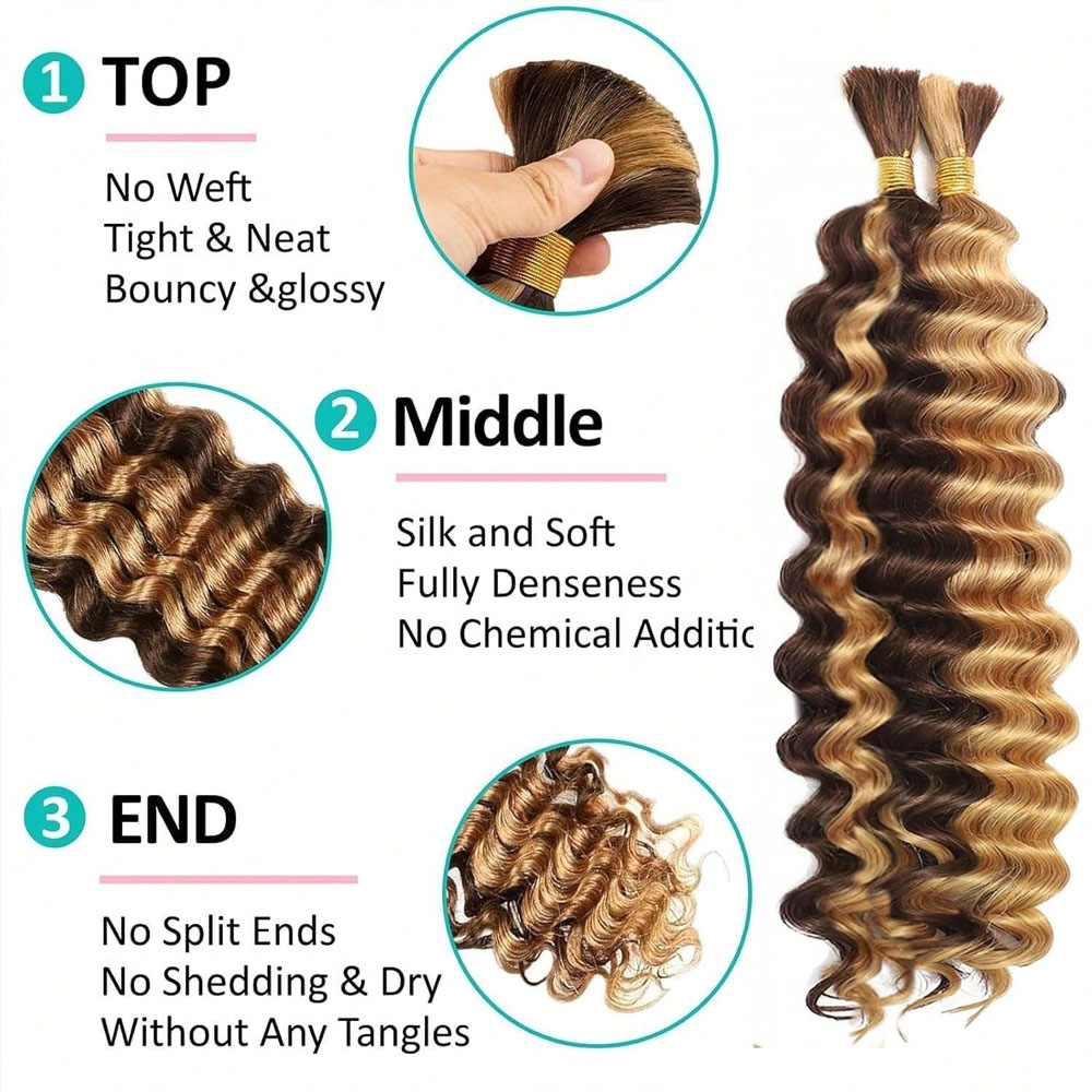 Mensenhaar voor vlechten 18 in - Water Wave Bulk Human Hair For Braiding recensie en prijs