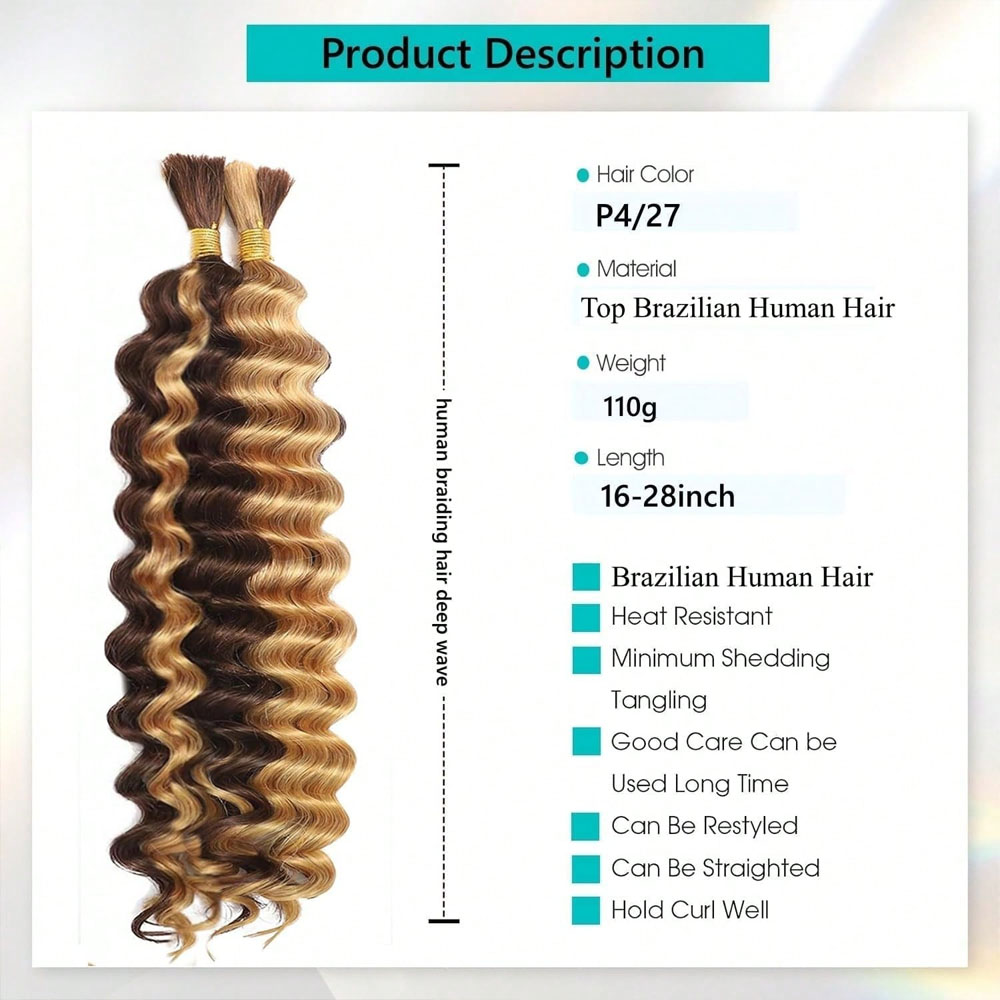 Mensenhaar voor vlechten 18 in - Water Wave Bulk Human Hair For Braiding recensie en prijs