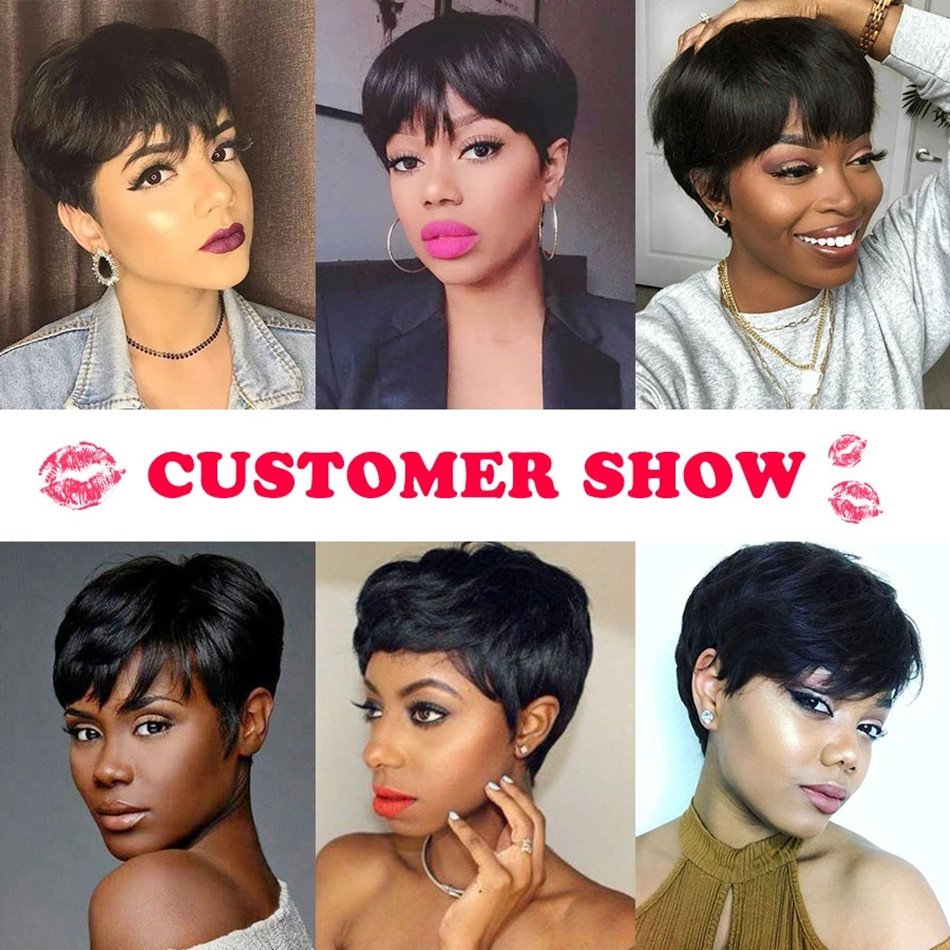 Kort Pixie Haarwerk van Echt H - Short Pixie Cut Wig Human Hair Cheap recensie en prijs