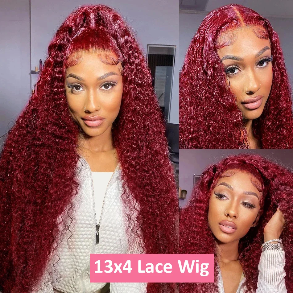 200 Density Burgundy Deep Wave - Lace Front Wigs recensie en prijs